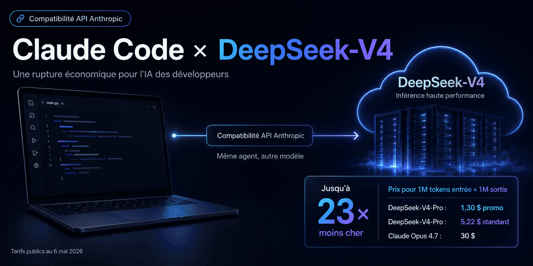 Claude Code × DeepSeek-V4 : analyse complète d'une rupture économique dans l'IA pour développeurs